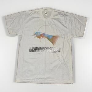 Vintage 90s SEGA Aqua Nova Promo T Shirt Japan Arcade 3D Ride Fish 19x28 Large